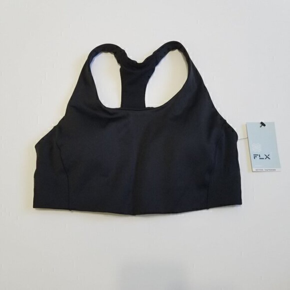 NWT FLX Ascent Active/Outdoor Padded Sports Bra Black Size S